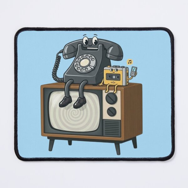 Item preview, Retro Tech Friends – Whimsical Vintage Emblem Design designed and sold by Dogandesighn.