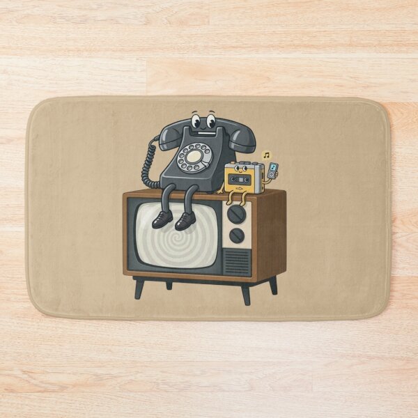 Item preview, Retro Tech Friends – Whimsical Vintage Emblem Design designed and sold by Dogandesighn.