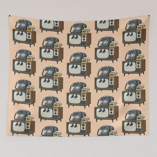Item preview, Retro Tech Friends – Whimsical Vintage Emblem Design designed and sold by Dogandesighn.