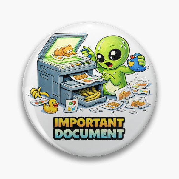Item preview, Important Document Funny Printer Chaos Alien Meme designed and sold by the-dovlat.