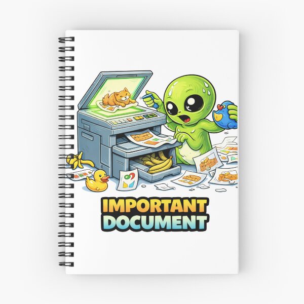 Item preview, Important Document Funny Printer Chaos Alien Meme designed and sold by the-dovlat.