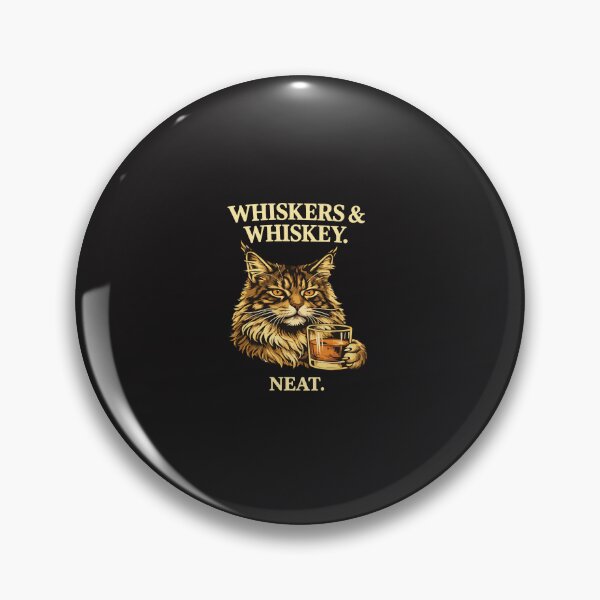 Item preview, Whiskers and Whiskey Neat Funny Cat Lover Bourbon Drinker Design designed and sold by kiralynstration.