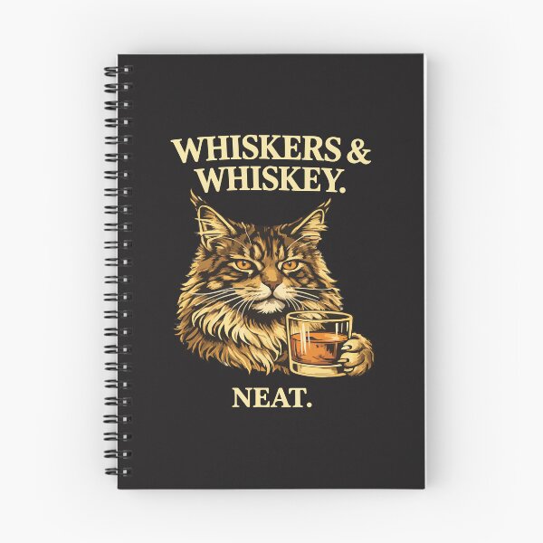 Item preview, Whiskers and Whiskey Neat Funny Cat Lover Bourbon Drinker Design designed and sold by kiralynstration.