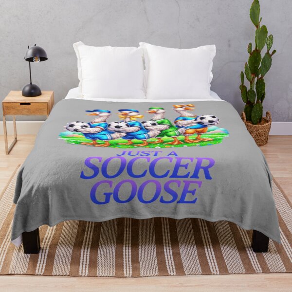 Item preview, soccer goose - funny goose - goose lover - patriotic design - team spirit - soccer team - quirky art - cute goose - bird lover - humorous gift - soccer gift designed and sold by JansenGS.