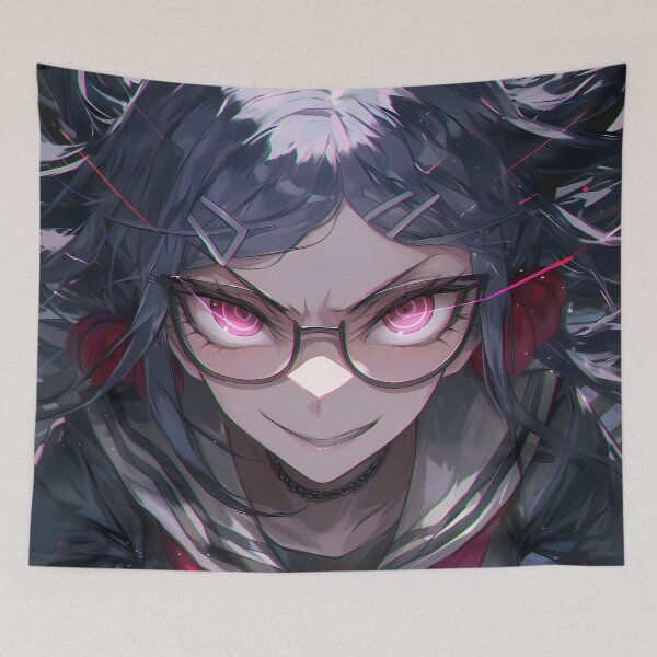 Item preview, Toko Fukawa Danganronpa Glasses Pink Eyes Intense Close Up designed and sold by Tokyonomad.