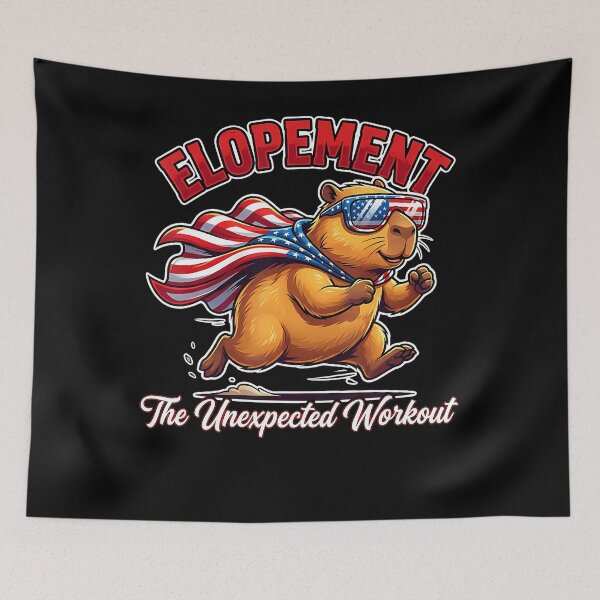 Item preview, Elopement Unexpected Workout Patriotic Capybara Usa Flag designed and sold by LilianneTriarsi.
