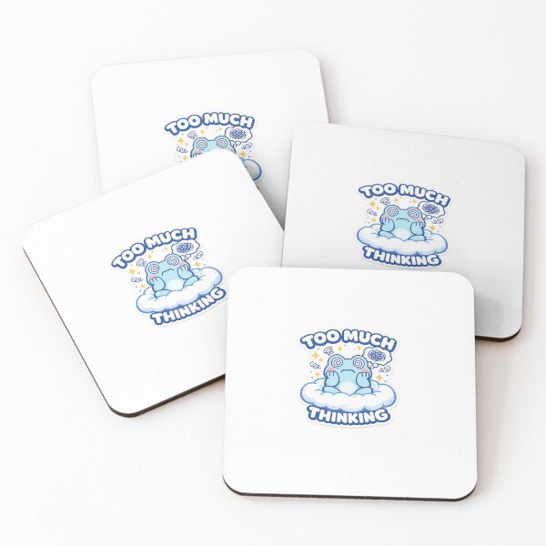 Item preview, Cute Frog Too Much Thinking Funny Relatable Aesthetic Sticker designed and sold by Digital_products_0111.