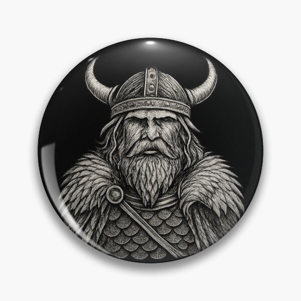 Item preview, Norse Viking Warrior Engraving Style Illustration designed and sold by myforestfog.