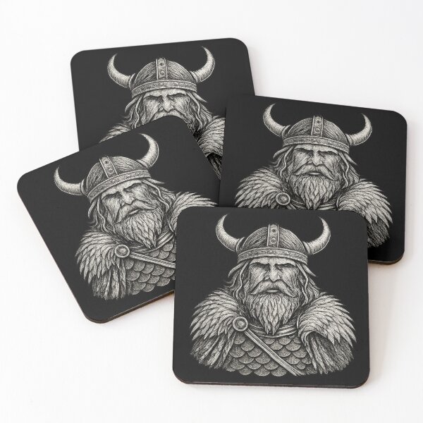 Item preview, Norse Viking Warrior Engraving Style Illustration designed and sold by myforestfog.