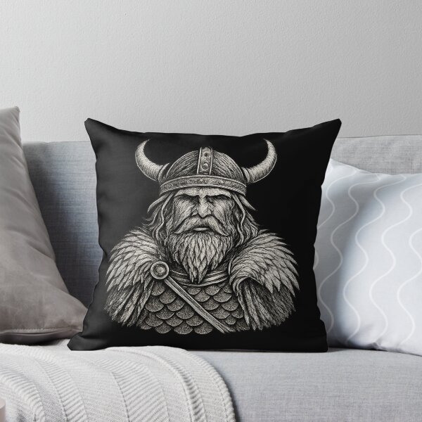 Item preview, Norse Viking Warrior Engraving Style Illustration designed and sold by myforestfog.