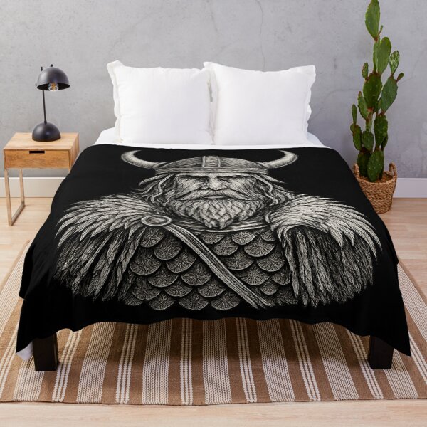 Item preview, Norse Viking Warrior Engraving Style Illustration designed and sold by myforestfog.