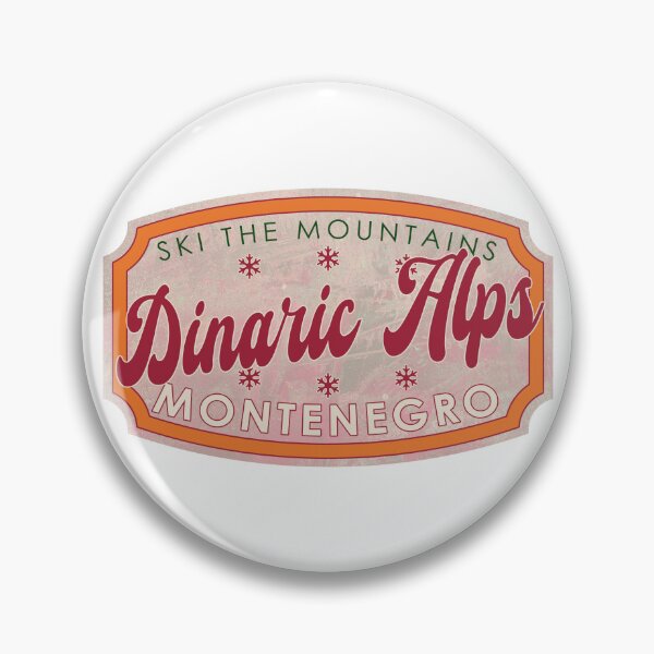 Item preview, Dinaric Alps, Montenegro, Ski, textured skiing badge designed and sold by Wanderful-roads.