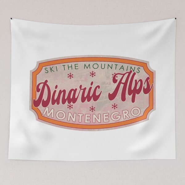 Item preview, Dinaric Alps, Montenegro, Ski, textured skiing badge designed and sold by Wanderful-roads.