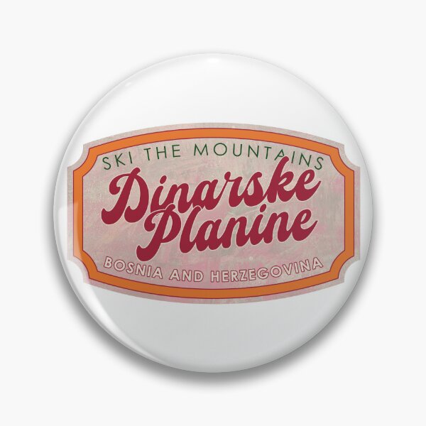 Item preview, Dinarske Planine, Bosnia and Herzegovina, Ski, textured skiing badge designed and sold by Wanderful-roads.