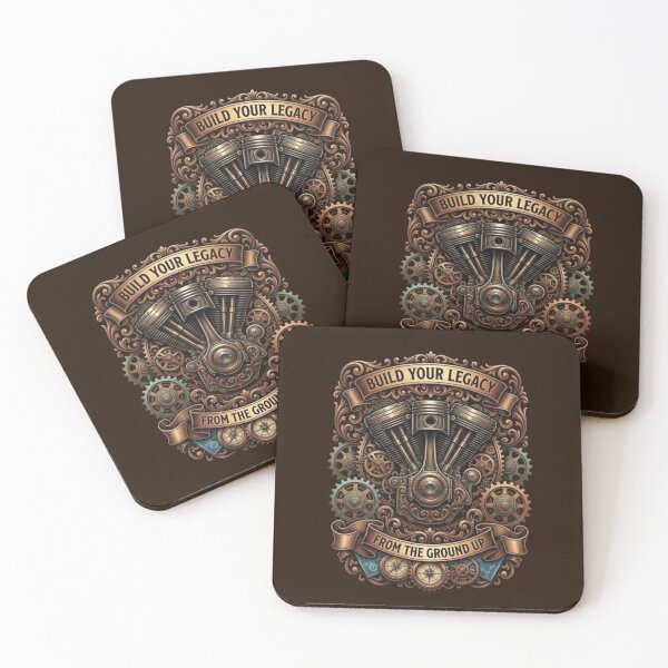 Item preview, Build Your Legacy – Mechanical Engine Emblem Design designed and sold by Dogandesighn.