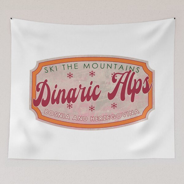 Item preview, Dinaric Alps, Bosnia and Herzegovina, Ski, textured skiing badge designed and sold by Wanderful-roads.