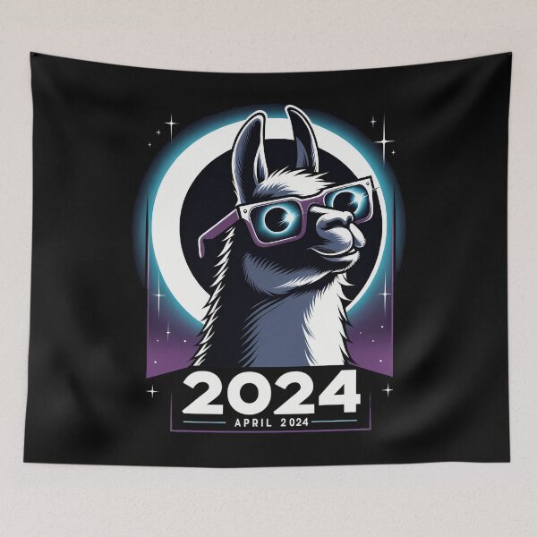Item preview, 2024 Solar Eclipse Llama Wearing Solar Eclipse Glasses designed and sold by thegamer14212.