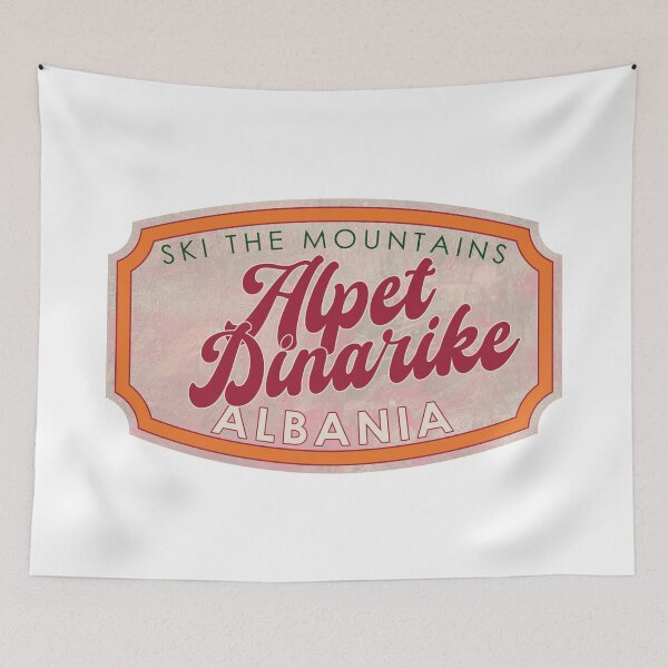 Item preview, Alpet Dinarike, Albania, Ski, textured skiing badge designed and sold by Wanderful-roads.