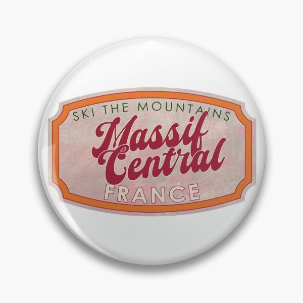 Item preview, Massif Central, France, Ski, textured skiing badge designed and sold by Wanderful-roads.