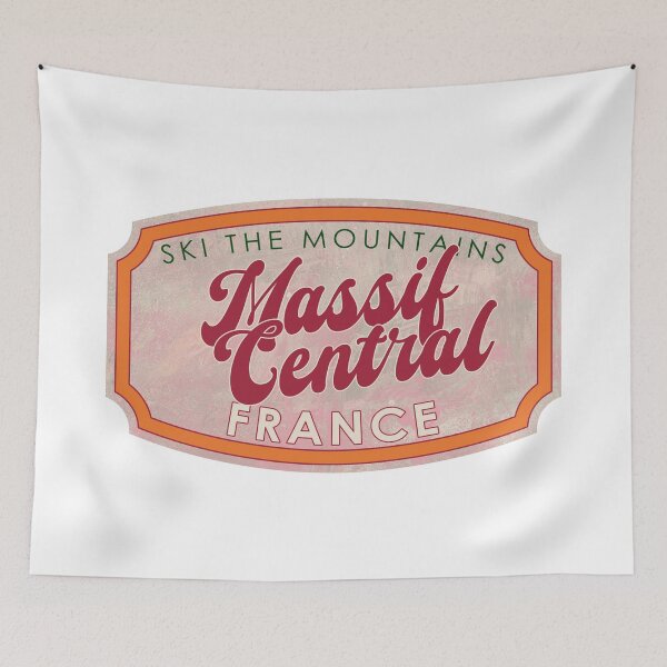 Item preview, Massif Central, France, Ski, textured skiing badge designed and sold by Wanderful-roads.