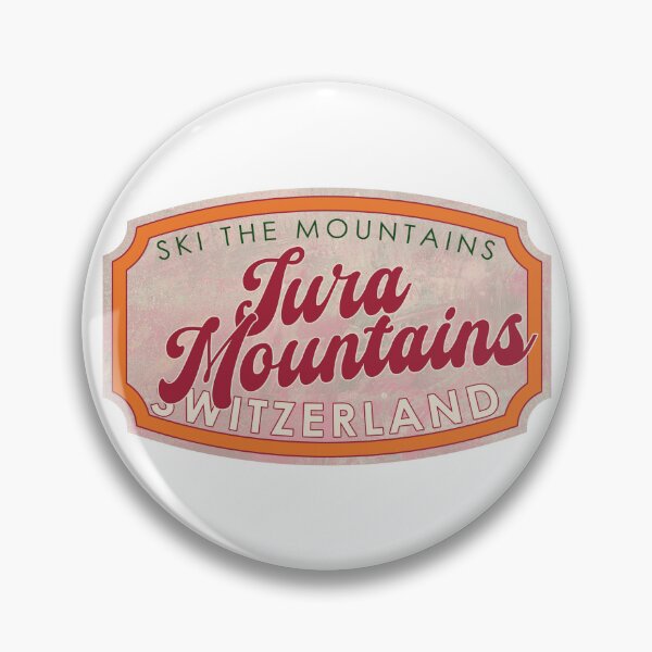 Item preview, Jura Mountains, Switzerland, Ski, textured skiing badge designed and sold by Wanderful-roads.