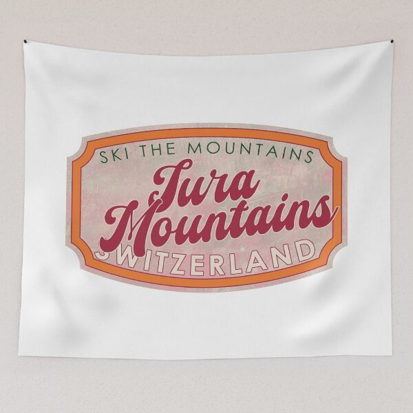 Item preview, Jura Mountains, Switzerland, Ski, textured skiing badge designed and sold by Wanderful-roads.