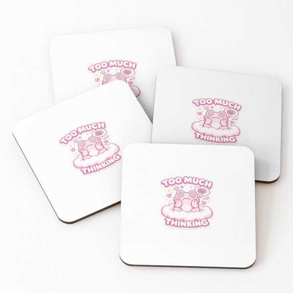 Item preview, Cute Pink Frog Too Much Thinking Funny Kawaii Aesthetic Sticker designed and sold by Digital_products_0111.