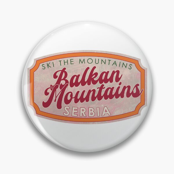 Item preview, Balkan Mountains, Serbia, Ski, textured skiing badge designed and sold by Wanderful-roads.