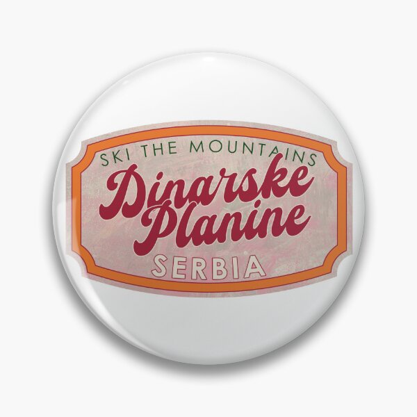 Item preview, Dinarske Planine, Serbia, Ski, textured skiing badge designed and sold by Wanderful-roads.