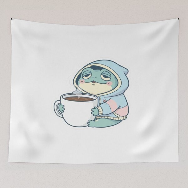 Item preview, Tired but Trying Frog Shirt – Cute Sleepy Frog with Coffee – Relatable Burnout Aesthetic – Funny Student & Work Life Tee designed and sold by Ditstyle.