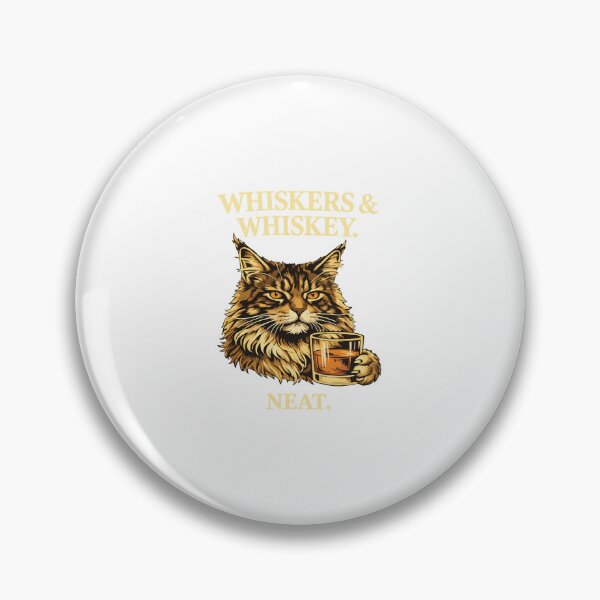 Item preview, Whiskers and Whiskey Neat Funny Cat Lover Bourbon Drinker Gift Design designed and sold by kiralynstration.
