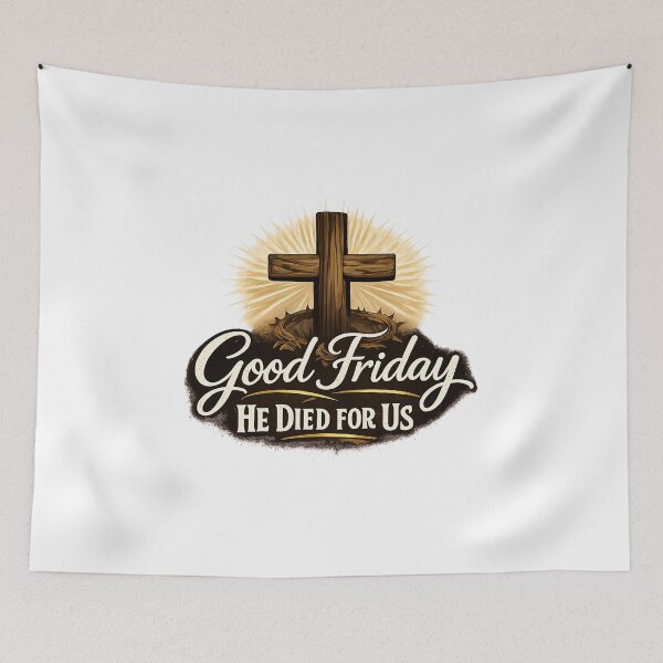 Item preview, Good Friday He Died For Us Easter Jesus Christ  designed and sold by Thread&Fable.