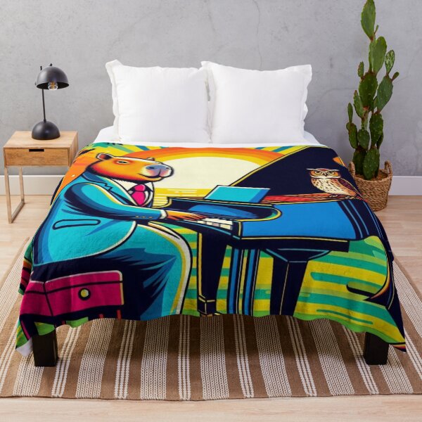 Artikelvorschau, Capybara Pianist – Rainbow Sunset Symphony Design entworfen und verkauft von Dogandesighn.