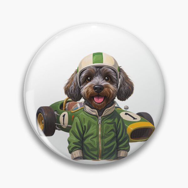 Item preview, Schnoodle Dog Racing Art Print designed and sold by Kedspicedesign.