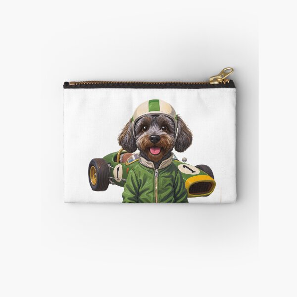 Item preview, Schnoodle Dog Racing Art Print designed and sold by Kedspicedesign.