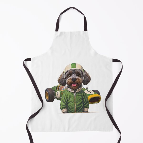 Item preview, Schnoodle Dog Racing Art Print designed and sold by Kedspicedesign.