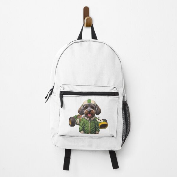 Item preview, Schnoodle Dog Racing Art Print designed and sold by Kedspicedesign.