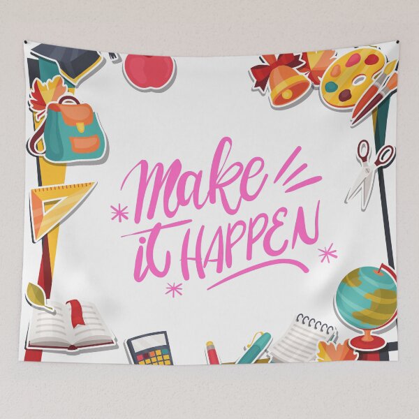 Item preview, Make It Happen Motivational School Sticker designed and sold by Panda-creates.