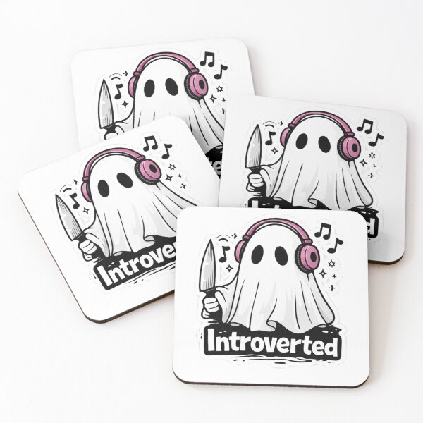 Item preview, Introverted Ghost With Headphones Funny Introvert Design designed and sold by Daily Spark Designs.