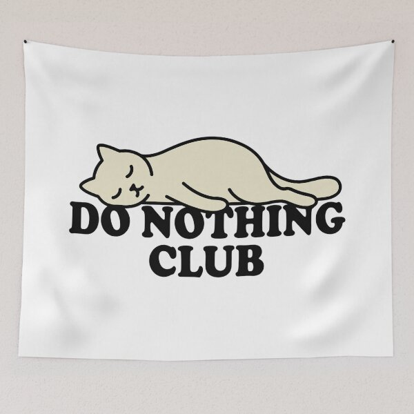 Item preview, Do Nothing Club Lazy Cat Funny Minimal Chill Design designed and sold by Echo-Draw.