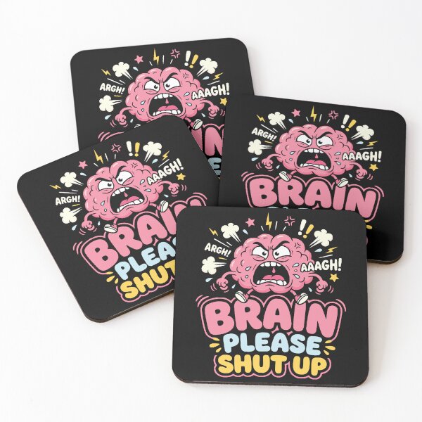Item preview, Brain Please Shut Up Funny Overthinking Design designed and sold by Quiet Chaos Club.