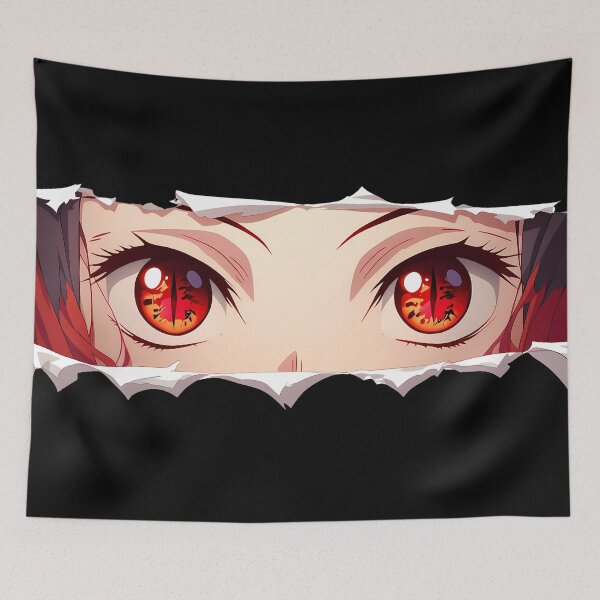 Item preview, Akaza Kimetsu No Yaiba Striking Eyes Torn Paper Peek designed and sold by PMartistStudio.