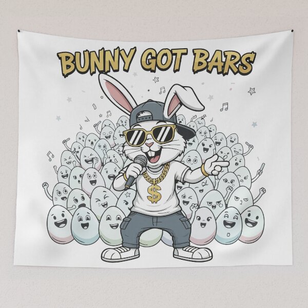 Item preview, hip hop easter Bunny Got Bars designed and sold by Uglyandcute.