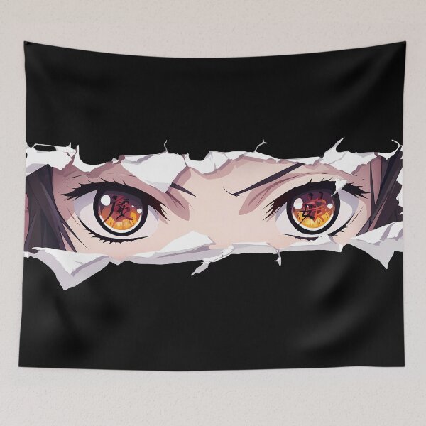 Item preview, Daki Kimetsu No Yaiba Glam Eyes Torn Paper Peek designed and sold by PMartistStudio.