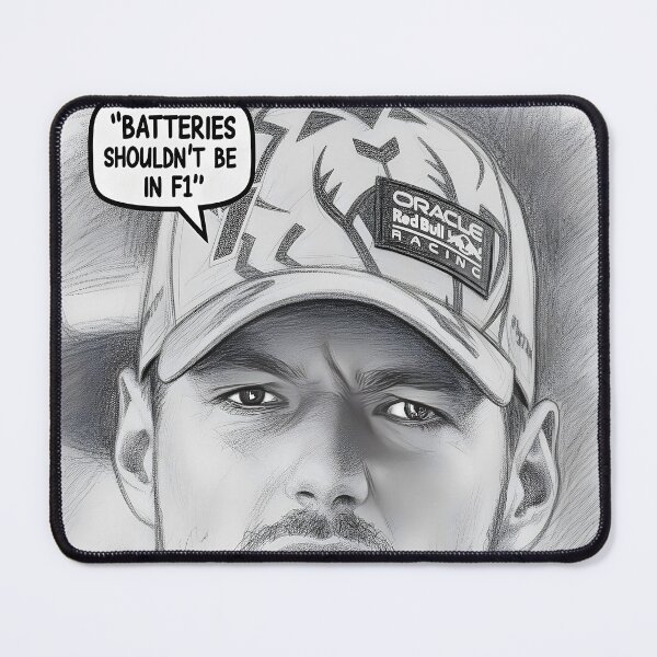 Item preview, Batteries Shouldn't be in F1, Max Verstappen designed and sold by Huskyyy Designs.