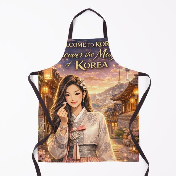 Item preview, Welcome to Korea – Discover the Magic of Korea | Hanbok Night Street Travel Poster | Romantic Seoul Aesthetic Illustration designed and sold by Inkora-Art.