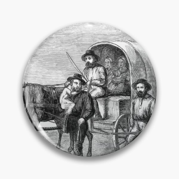 Item preview, 1859 Settlers Crossing Great Plains Wagon Journey Illustration designed and sold by TheSoulOfArt.