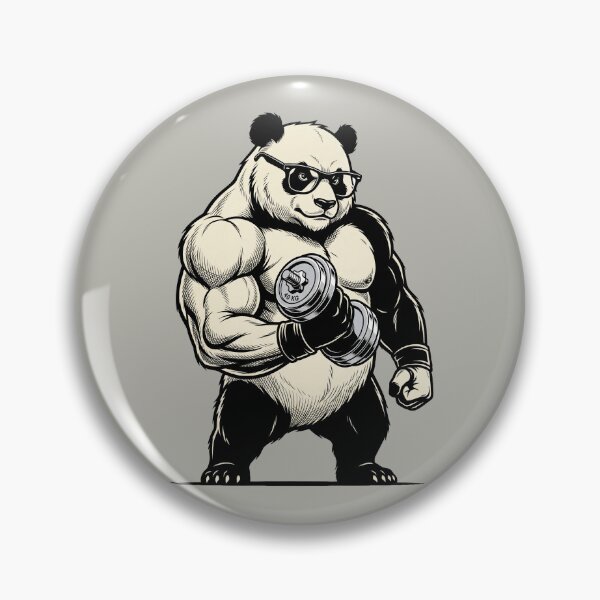Item preview, Muscular Panda Lifting Dumbbell - Gym Fitness Art designed and sold by seven things shop.