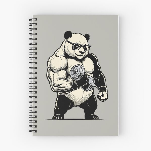 Item preview, Muscular Panda Lifting Dumbbell - Gym Fitness Art designed and sold by seven things shop.