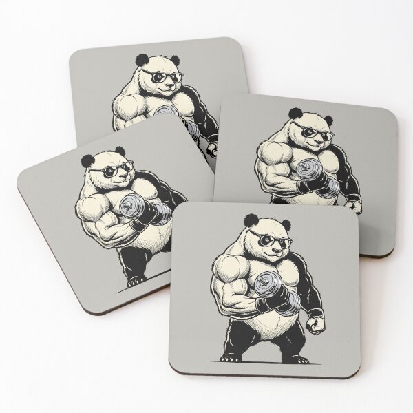Item preview, Muscular Panda Lifting Dumbbell - Gym Fitness Art designed and sold by seven things shop.